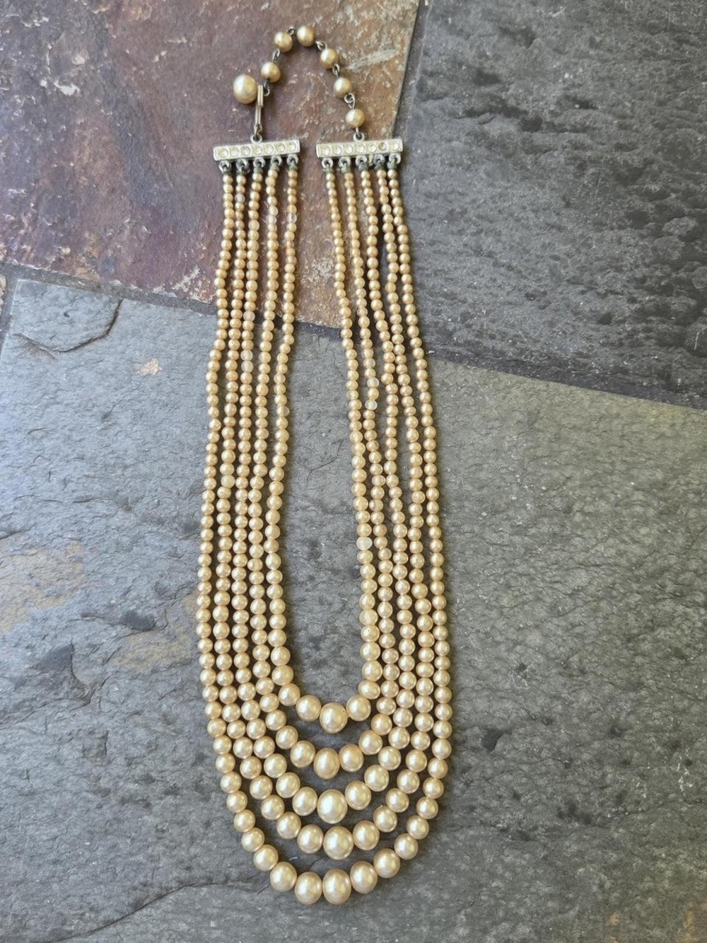 Vintage 5 Strand Pearl Necklace